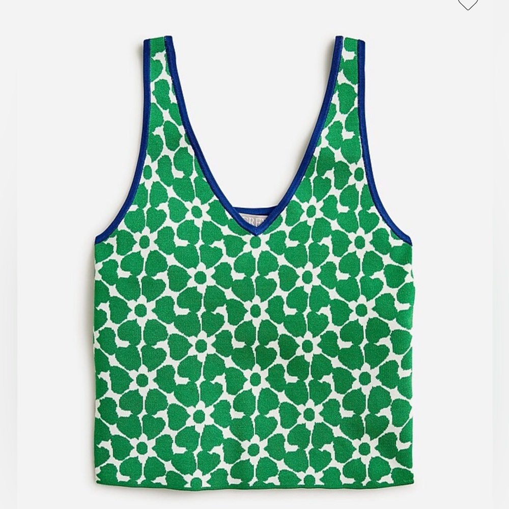 J. Crew Fitted Sweater-Tank in  Floral Jacquard